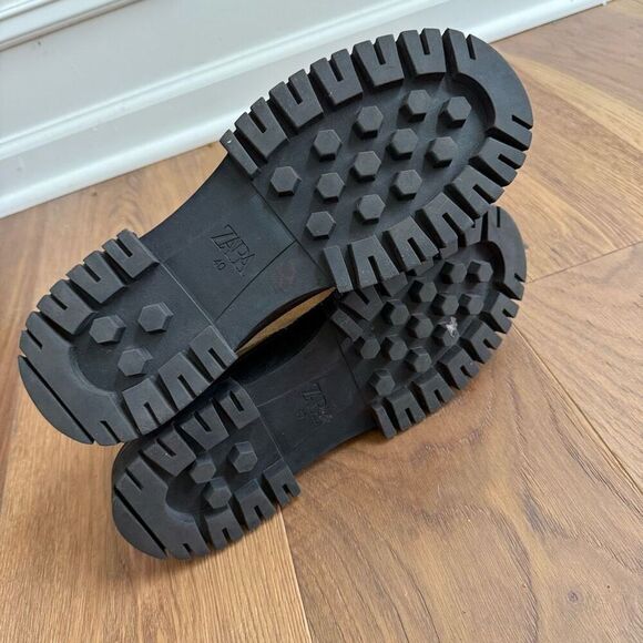 Zara Tan Suede Oxford Chunky Lug Sole EU 40 - Picture 9 of 10